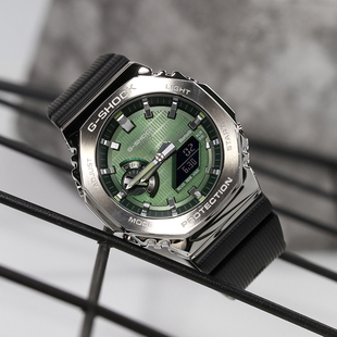 卡西欧手表男士 2100 GSHOCK金属农家橡树八角太阳能蓝牙商务男GBM