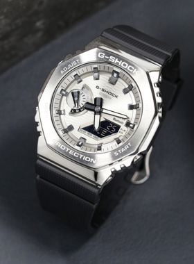 卡西欧G-SHOCK太阳能商务蓝牙金属八角农家橡树防震运动GBM-2100A