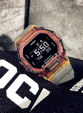 卡西欧手表男GSHOCK计步运动智能蓝牙防水方块透明 GBD-200SM-1A5