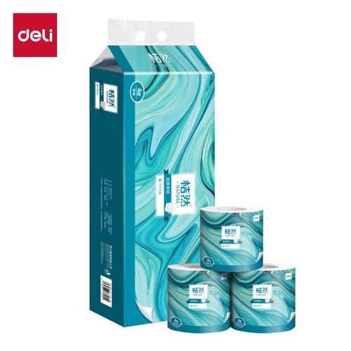 得力 WJ4180-02 4层180g桔然有芯卷纸卫生纸 白色 10卷/提