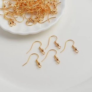 18K包金镀真金保色14K浅金色耳钩配件手工diy耳饰品耳环手作材料
