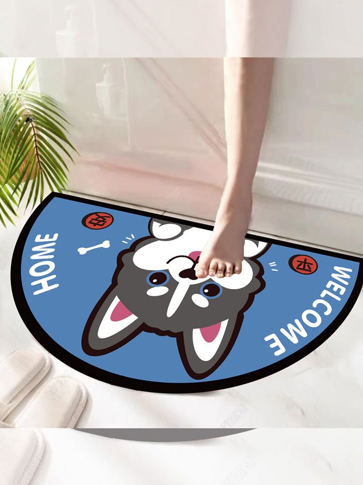 卡通半圆浴室吸水进门地垫卧室地毯家用卫生间门口防滑脚垫可机洗