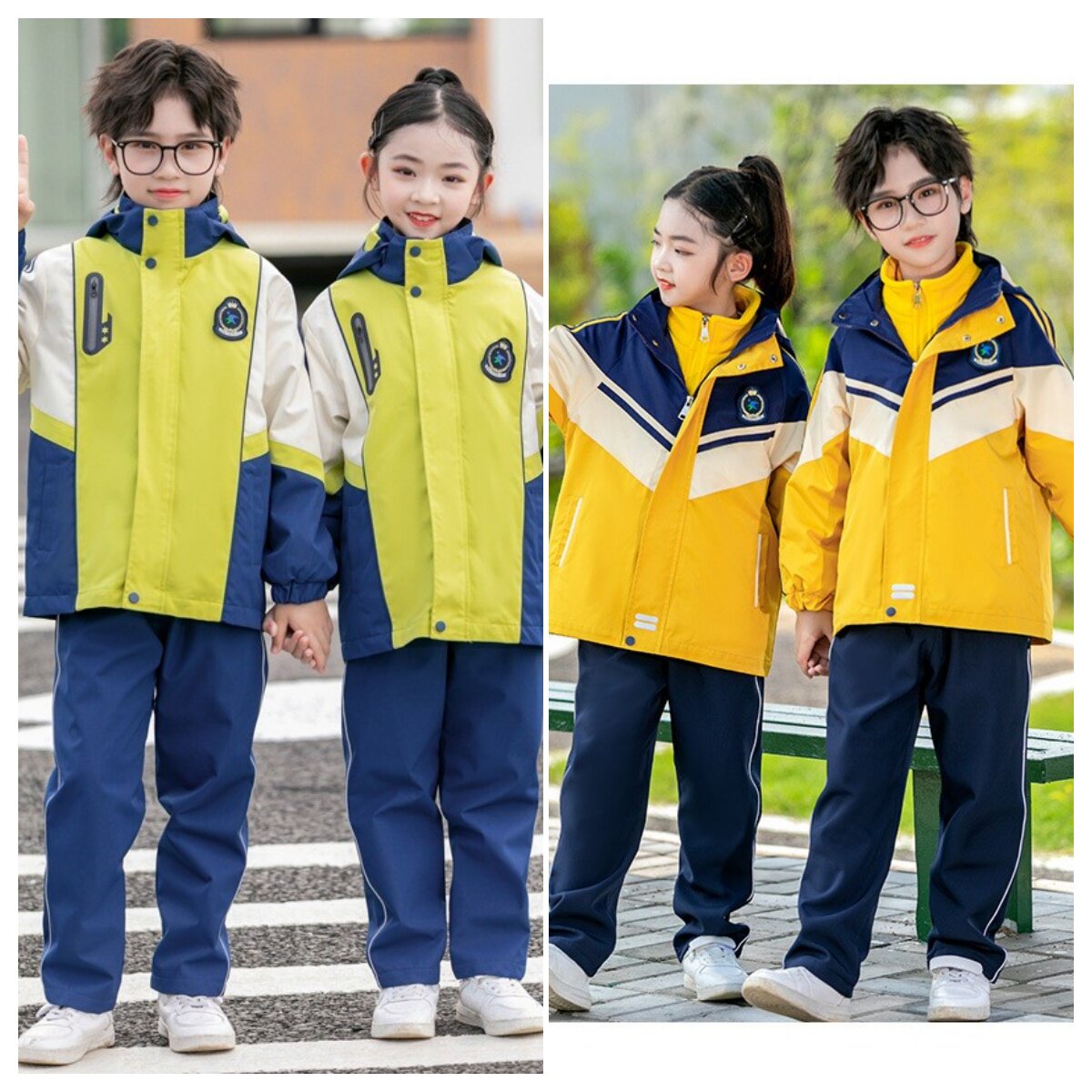 秋冬季幼儿园中小学生冲锋衣可拆卸三件套男女儿童班服运动会班服