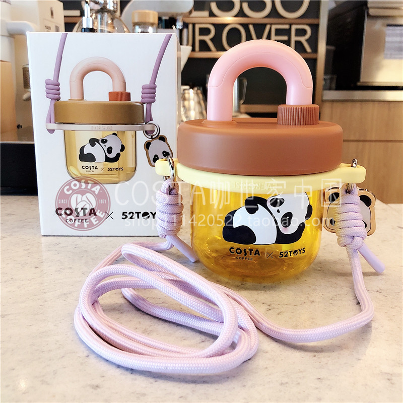 costa熊猫吸管杯胖哒幼联名卡通