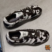 T头鞋 经典 黑白奶牛纹印花鞋 ADIDAS阿迪达斯 运动休闲德训鞋 KK2238