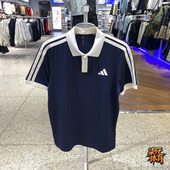 Adidas阿迪达斯短袖 男复古休闲运动风三条杠T恤KA5899 翻领POLO衫