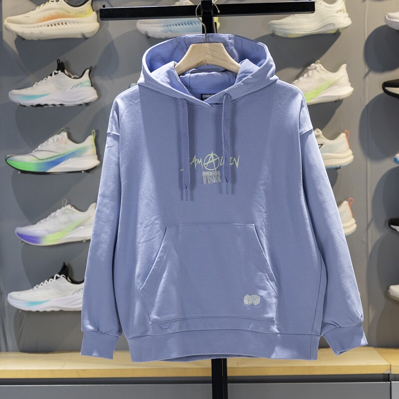 李宁女子卫衣春秋款反伍BADFIVE宽松休闲纯棉套头连帽卫衣AWDS152