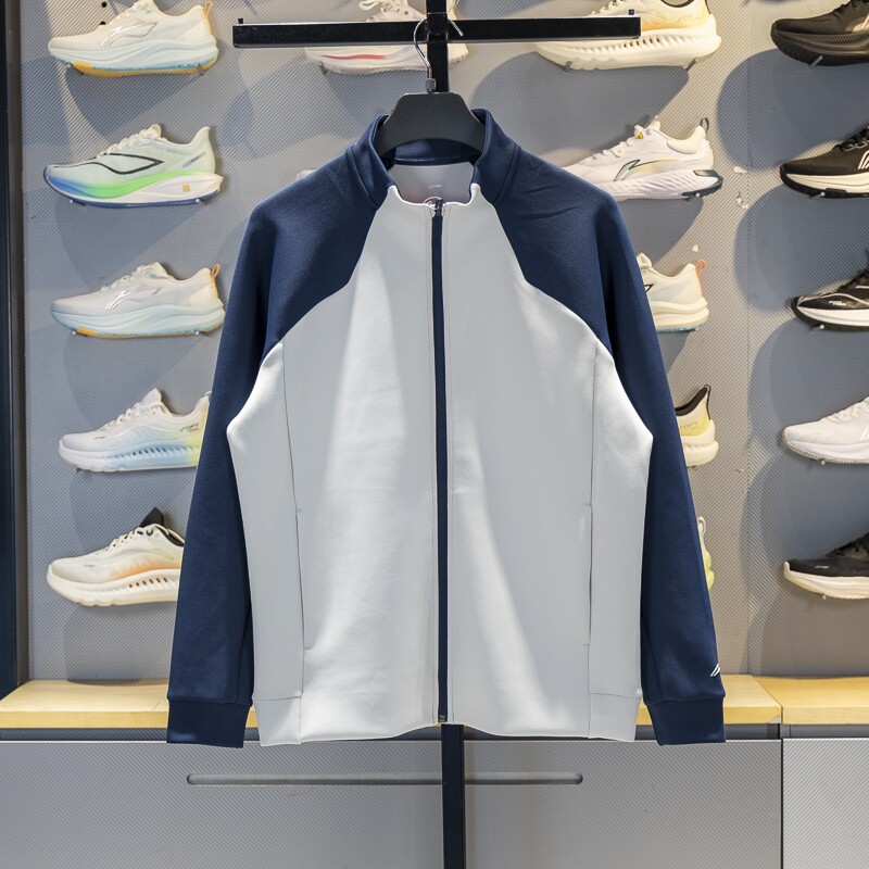 李宁男子针织外套2025秋季新品团购系列立领开衫无帽卫衣AWDVA85