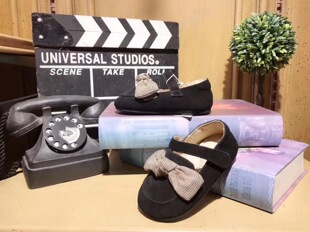 吉象路新款童鞋 简约女童蝴蝶结四季鞋小童儿童柔软单鞋 93-082