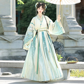 中国风交领齐腰襦裙日常 晋制汉服女秋款 原创正品 幽兰