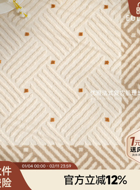 攸理eully梵克 奶油风客厅地毯轻奢高级感茶几简约百搭新款地毯