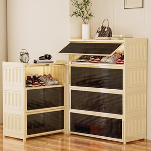 鞋柜家用门口鞋子收纳架一体靠墙新款高档入户门楼道小窄门外走廊