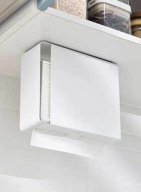 厨房家用擦手纸收纳悬挂式抽纸盒吊柜下纸巾盒免打孔倒挂抹手纸架