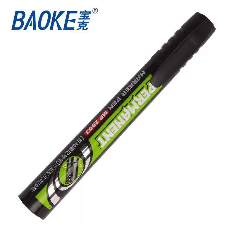 BAOKE 2903 리필 잉크 마커 검정 유성 대형 헤드 마커 펜 물류 펜 마커 펜 두꺼운 후크 라인 펜 속건성 퇴색하기 쉽지 않은 로그인 포스터 펜 사무용품 12 대용량