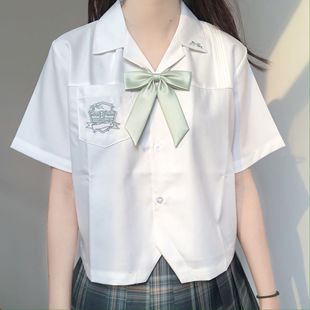 刺篇原创星河中 星迹高 jk制服刺绣开襟短袖白衬衫女夏款