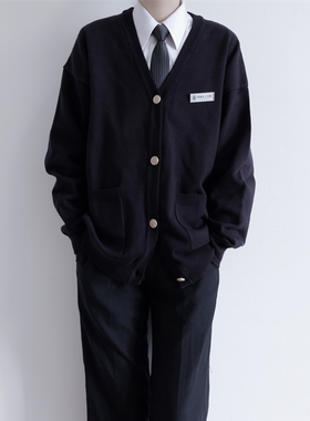 【刺篇】jkdk制服男女原创开衫外套灰色基础纯色宽松长袖针织毛衣