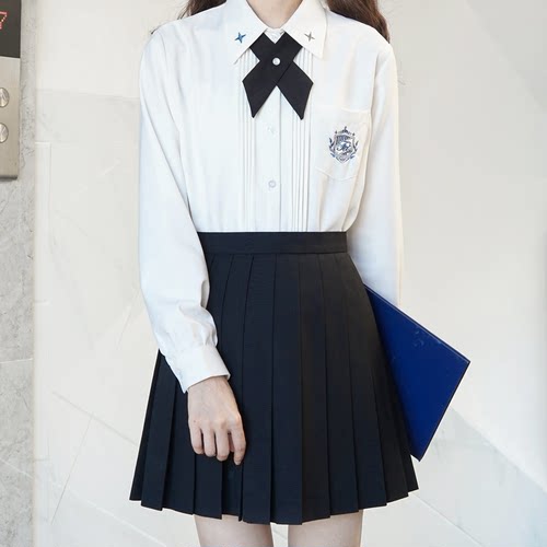 刺篇jk制服加绒加厚长袖衬衫女冬