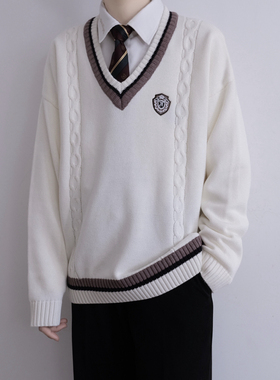 【刺篇】本聿中 原创JK/DK制服针织长袖V领套头毛衣外套男女秋冬
