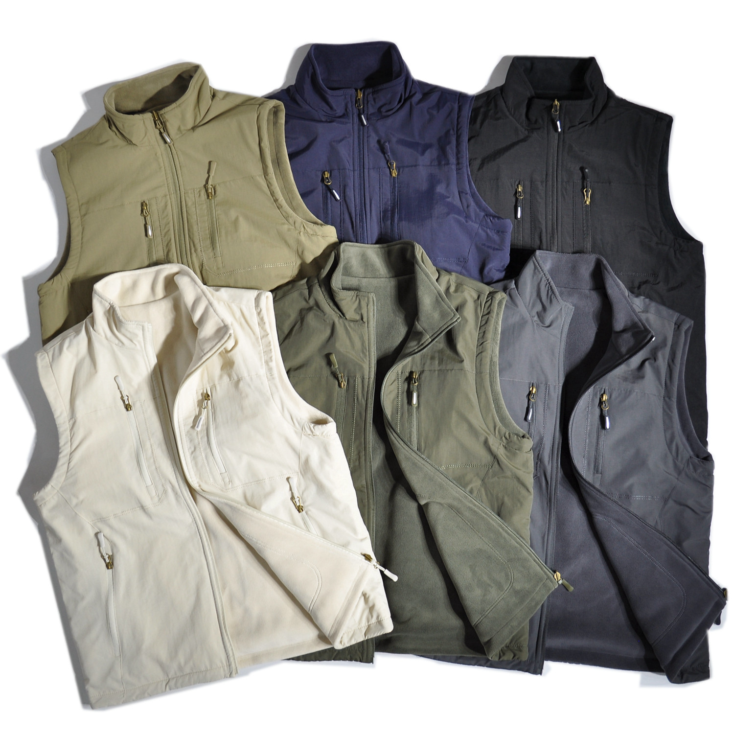 山系户外双面穿立领奥粒绒多口袋工装马甲保暖加绒两面穿背心外套,男装,常规马甲,淘宝优惠券,粉丝福利购,淘宝优惠卷