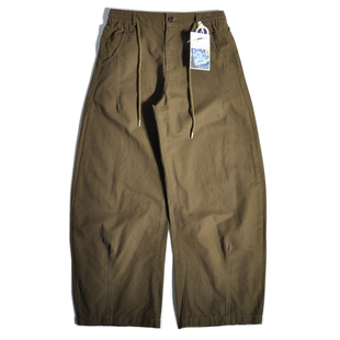 美式复古美拉德山系户外弯刀阔腿工装裤日系宽松廓形直筒休闲裤男