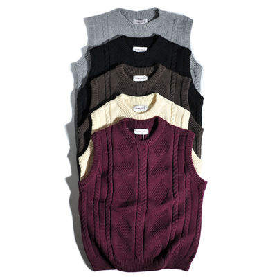 美式复古美拉德麻花提花针织衫