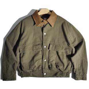 英伦老钱风外套 巴恩风翻领夹克日系宽松廓形山系工装 美式 复古猎装