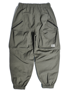 港风机能美式高街大口袋山系阔腿工装裤CityBoy宽松直筒束脚裤男