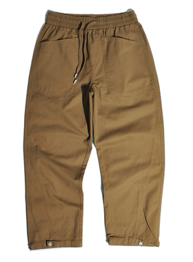 美式复古阿美咔叽港风阔腿伐木工装裤CityBoy宽松直筒休闲长裤男