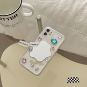 8手机壳7 X8ultra 5pro滴胶Findx7 高级奢华水钻补妆镜子适用OPPOReno15c x9立体保护套