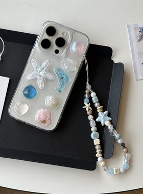 海洋风星星贝壳适用于1+ace6t 1+ace5pro手机壳1+15滴胶1+13 OnePlus12立体1+ACEpro竞速版软壳1+11保护套女