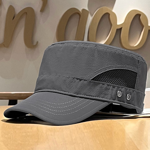 平顶帽男春秋帽子男2026春秋短帽沿男士中年鸭舌帽男款薄款0109w