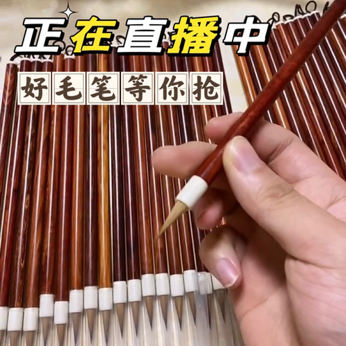 轩义堂直播毛笔专拍狼羊兼毫篆隶楷书法小楷中楷大楷毛笔作品毛笔