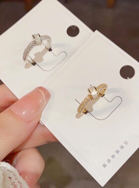 轻奢时尚高级感弧形胖面贝母开口戒小众气质简约开口可调节指环女