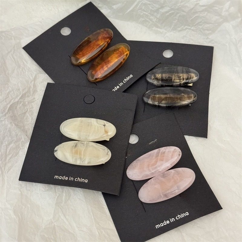 水墨色系椭圆小发夹女气质鸭嘴夹对夹侧边碎发刘海夹发卡夹子头饰,饰品/流行首饰/时尚饰品新,发饰,淘宝优惠券,粉丝福利购,淘宝优惠卷