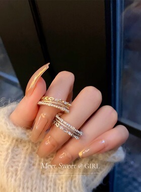 多层开口戒指女小众设计高级感指环时尚个性百搭