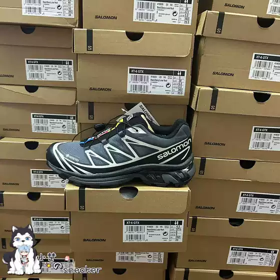 Salomon Xt6-Gtx Black and White Wear-Resistant, Non-Slip, Waterproof Outdoor Mountaineering Low-Top Running Shoes 416635