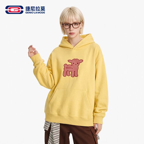 捷尼拉莫美式嘻哈风小羊连帽卫衣