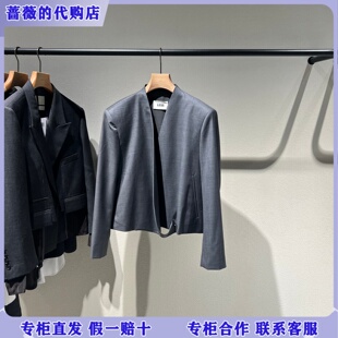 2Q3716710 西装 2995 2026春绵羊毛宽松立领短款 LESS国内专柜代购