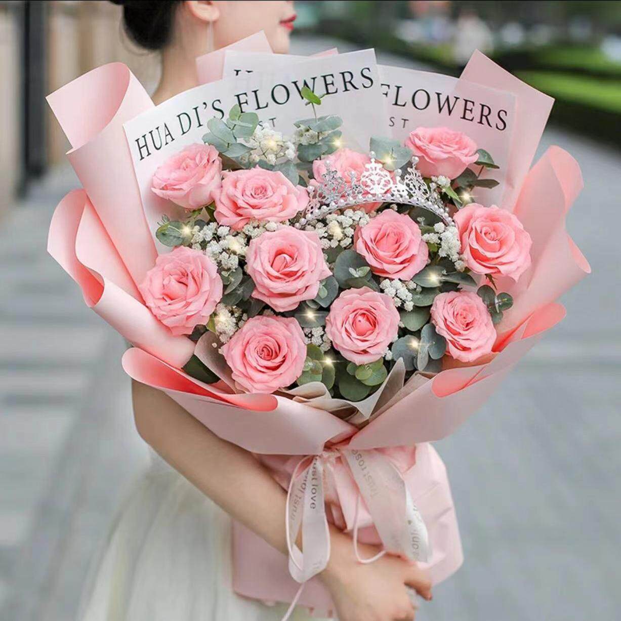 【甜如初恋】11朵粉玫瑰鲜花束情人节生日送女友全国同城花店速递