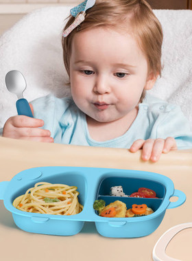 儿童餐盘宝宝可爱动物婴儿幼儿园卡通餐具分格辅食分格盘
