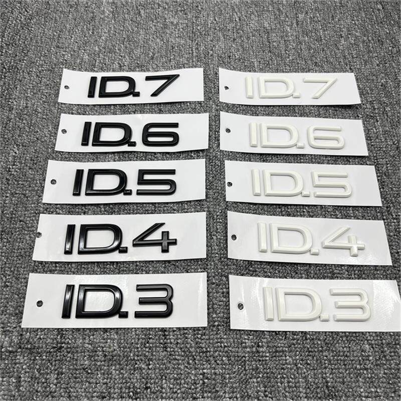 适用大众ID3/4/6 id7尾标改装后英文字母车标后备箱标志装饰黑色