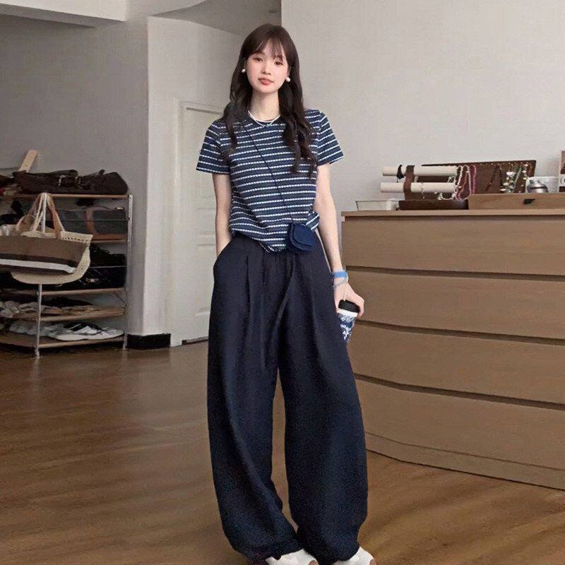 2026年休闲时尚显瘦年轻款宽松减龄气质夏日简约通勤百搭套装女