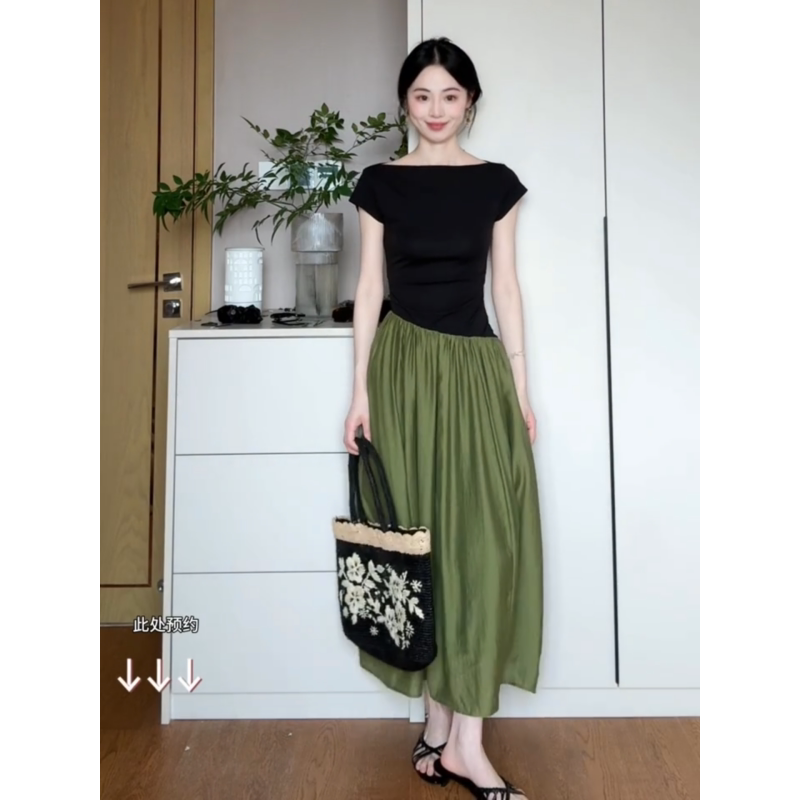 连衣裙女收腰显瘦温柔风长裙子