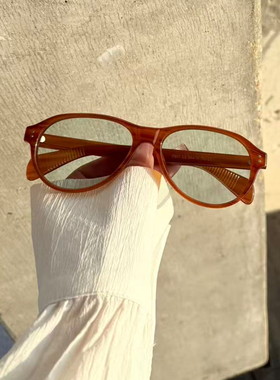 美式飞行员户外运动遮阳墨镜男女通用简约复古街拍浅色太阳镜