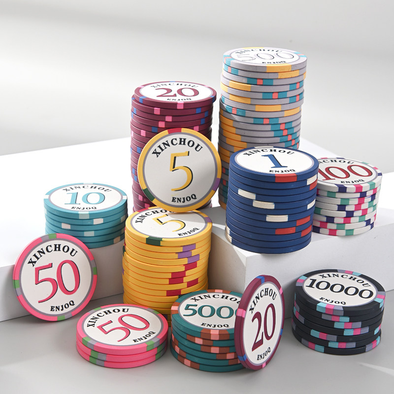 赛事Hustle43mm大号德州扑克陶瓷筹码面值高端poker牌币德扑专用图片