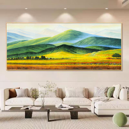有山无水靠山图客厅沙发背景墙装饰画巨人山风景挂画办公室风水画