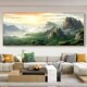 有山无水靠山图客厅沙发背景装 饰画日出东方山水风景画办公室挂画