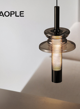 意式极简悬浮升降卧室床头吊灯高级感艺术轻奢对景背墙玄关吊线灯