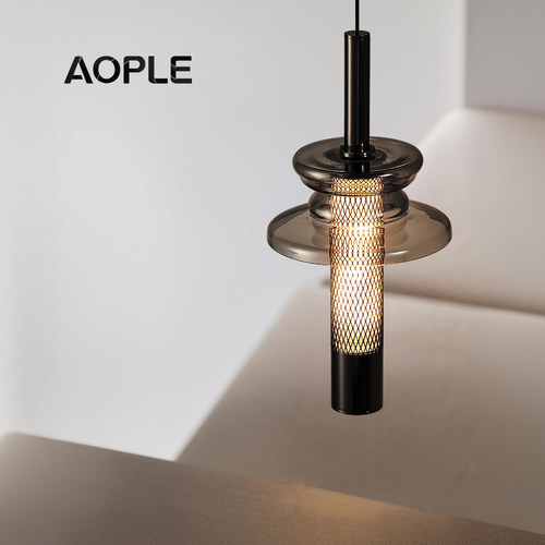 意式极简悬浮升降卧室床头吊灯