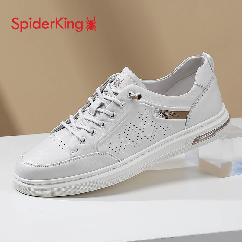 蜘蛛王官方旗舰店白色休闲板鞋男